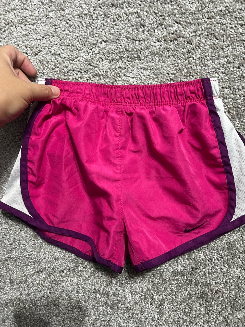 Nike Girls Pink Purple Athletic Shorts Size 6
